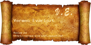 Vermes Evariszt névjegykártya